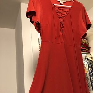 Red laced dress